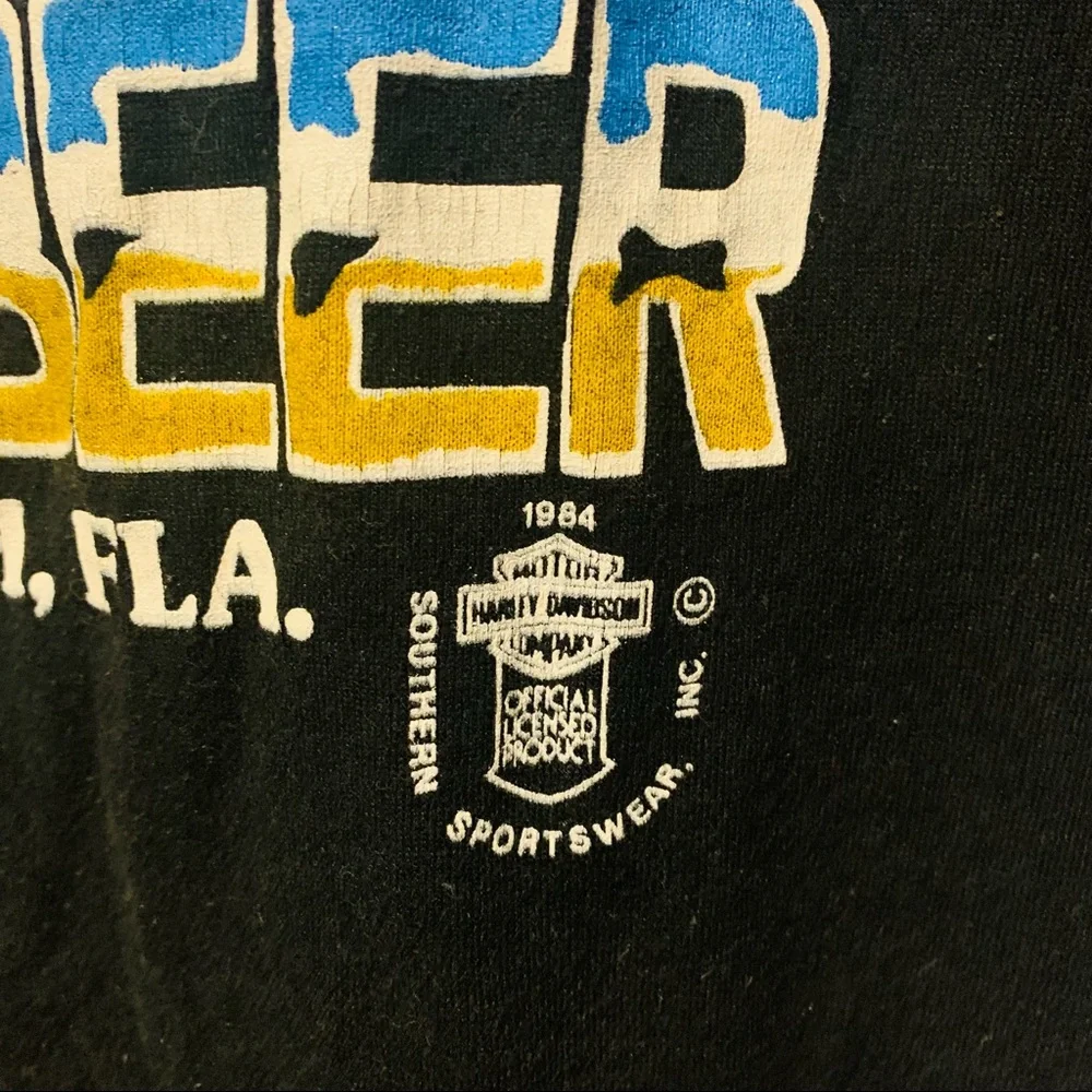 Vintage 1984 HARLEY DAVIDSON Limited Edition Genuine Beer Tee Daytona